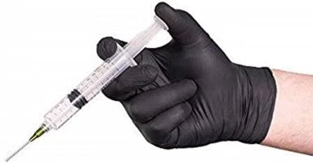 Hlpmedical Mastermed Deluxe blue or black nitrile gloves, tear-resistant, powder-free, 6.0g, suitable for medical and industrial use.