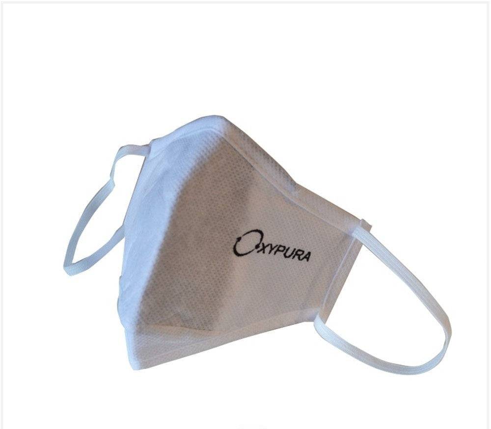 Set of 10 white reusable face masks by HLP Medical Supplies, made from breathable fabric for comfortable protection.