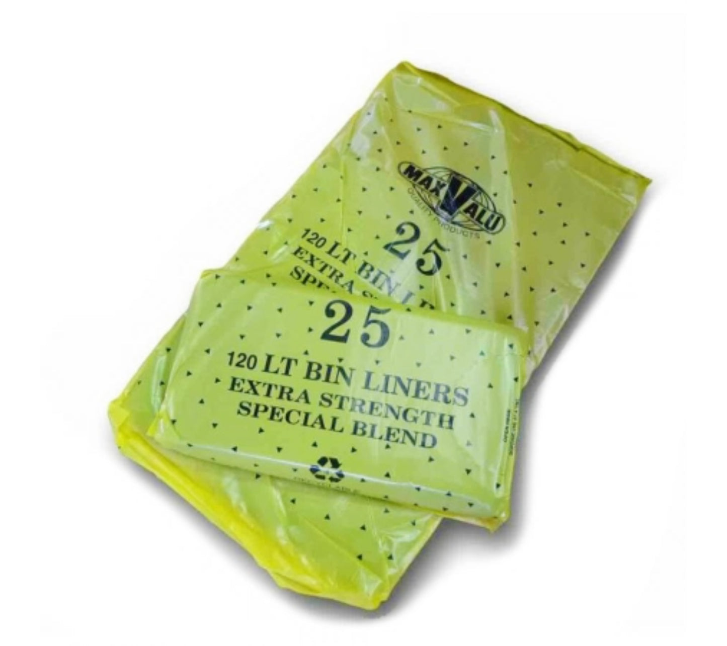 120L Black Heavy Duty Trash Bags / Bin Liners, 20um, 10x25 (250 Garbage Bags)