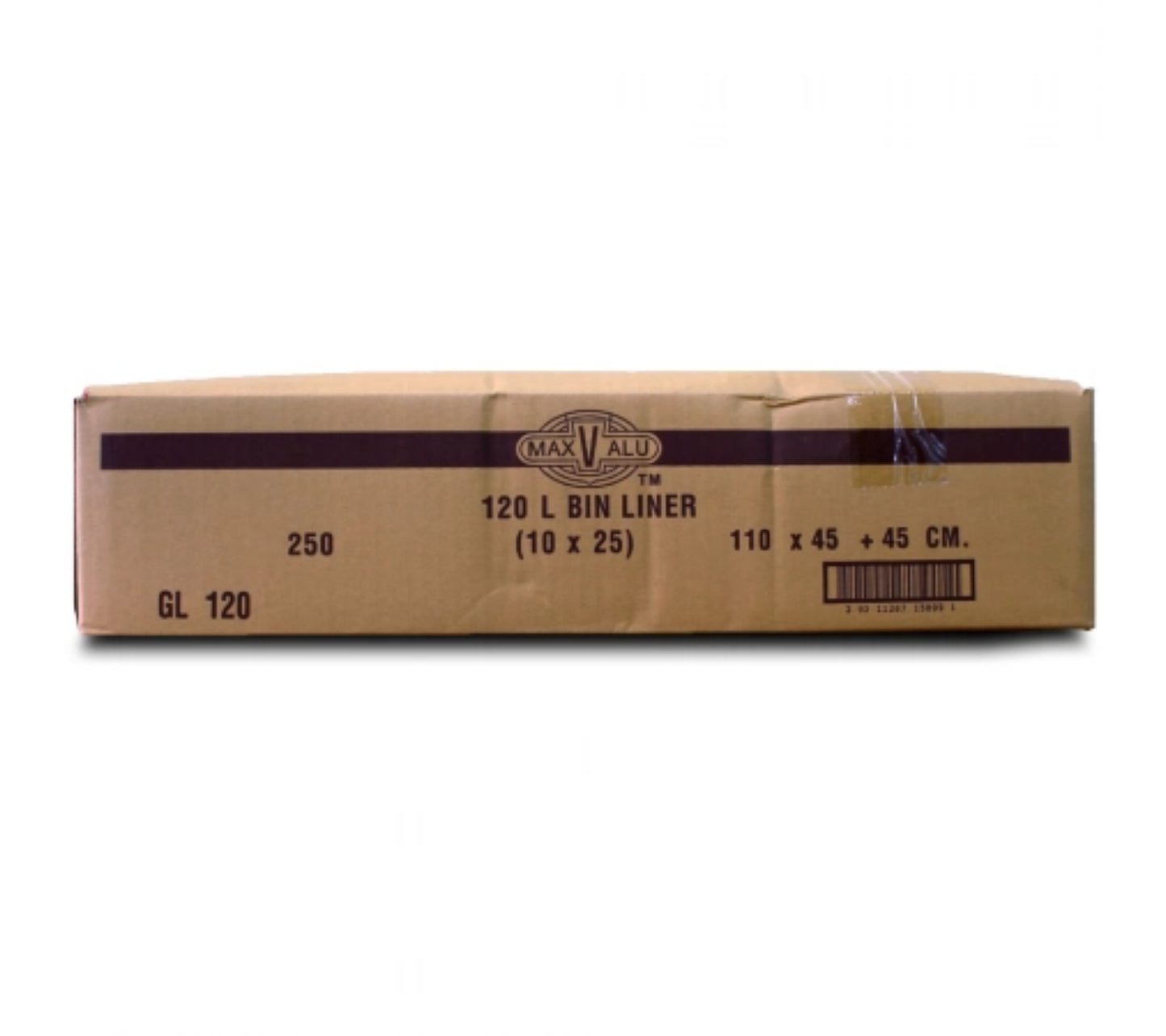 120L Black Heavy Duty Trash Bags / Bin Liners, 20um, 10x25 (250 Garbage Bags)