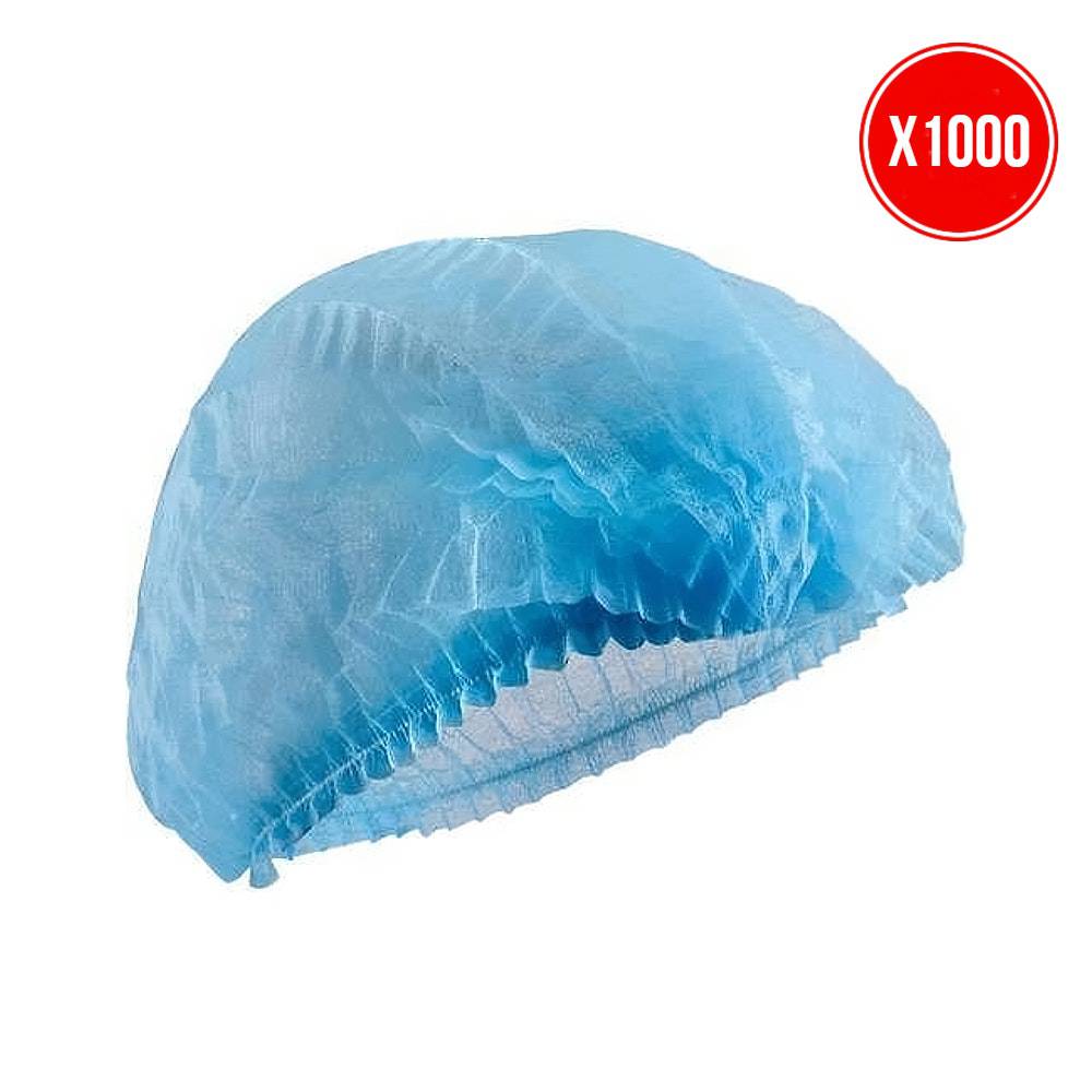 Disposable medical bouffant cap by Hlpmedical, 1000 pcs, PPE head covering for hygiene and protection in healthcare settings.
