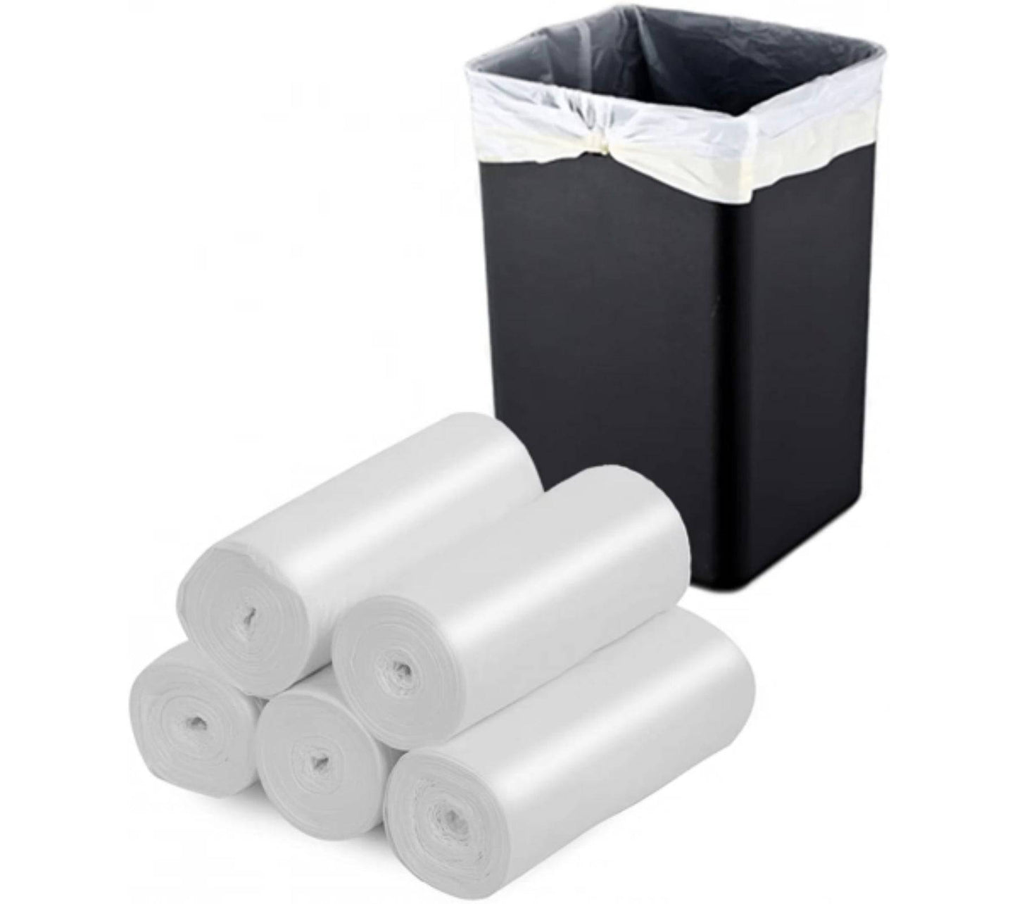 White 36L medium-large bin liners from Hlpmedical, 20x50 roll of 1000 refuse sacks for waste disposal.