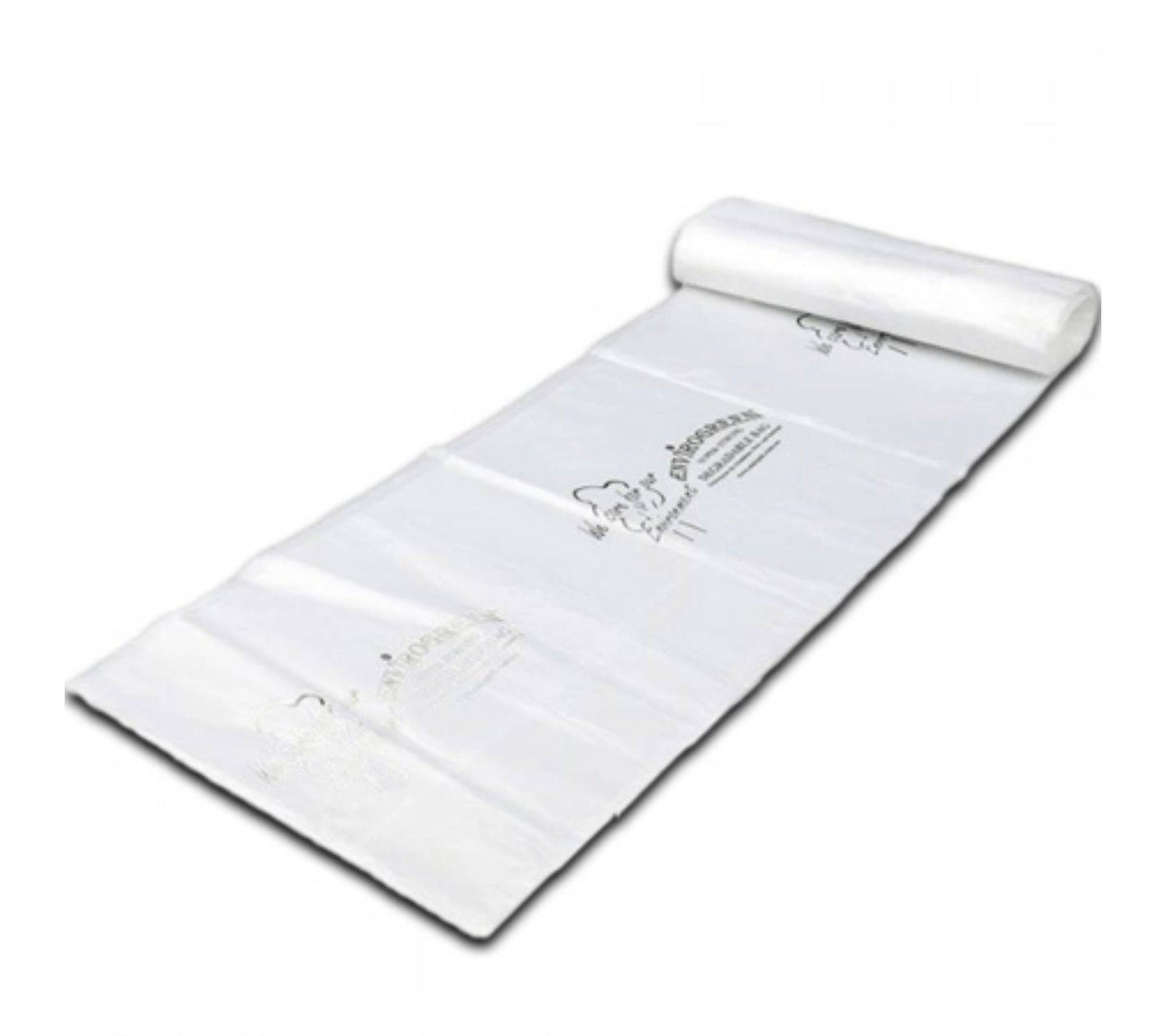 80L Envirogreen degradable garbage bags by Hlpmedical, 95x75cm bin liners for waste disposal, pack of 250.