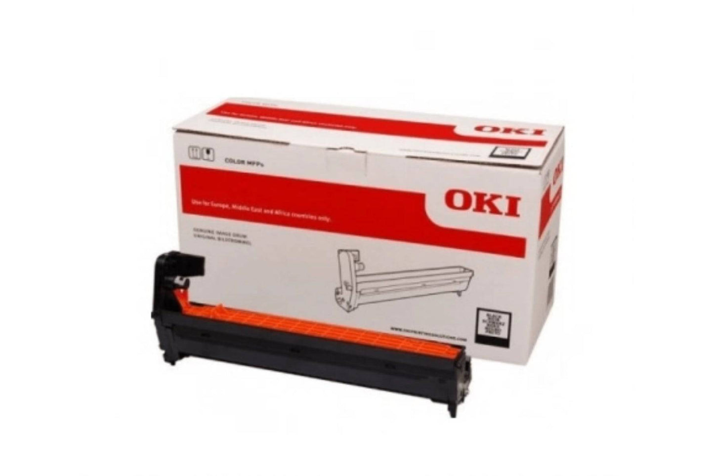 HLP OKI MC853 black genuine drum unit for printers, designed for 30,000 prints, shown in the image.