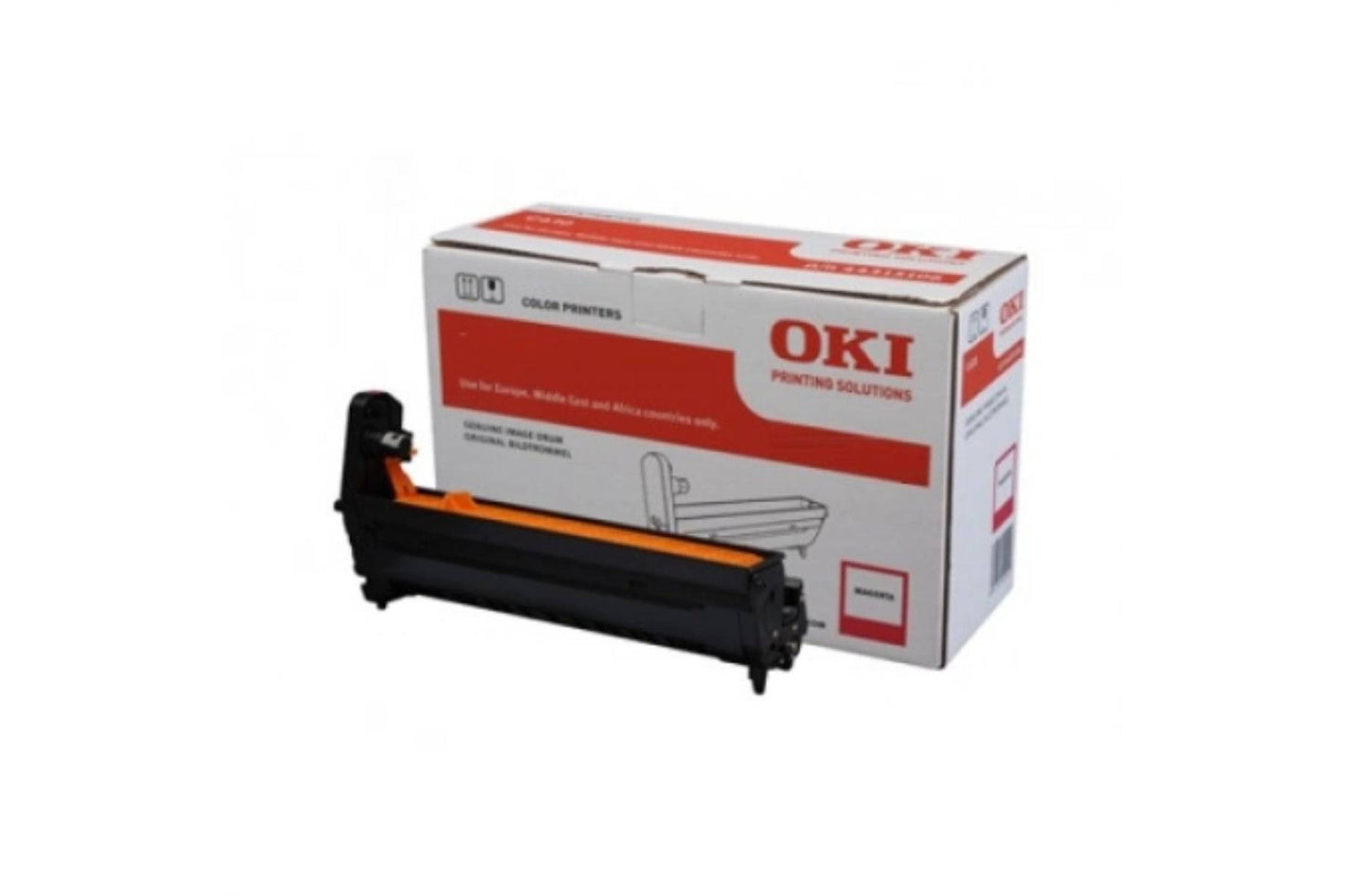 HLP OKI MC853 magenta genuine drum unit for laser printer, delivers up to 30,000 prints, compatible with toner and inkjet cartridges