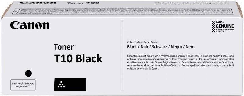 HLP Genuine Canon T10BK 4566C001AA black high-capacity toner cartridge for Canon printers, 13,000 print pages, image of cartridge.