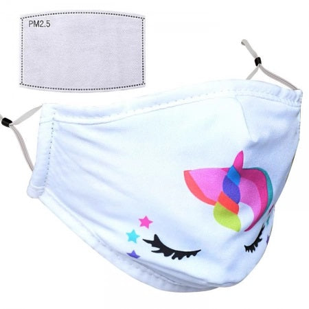 Kids Reusable Face Mask with Adjustable Earloop + 1 PM 2.5 Filter