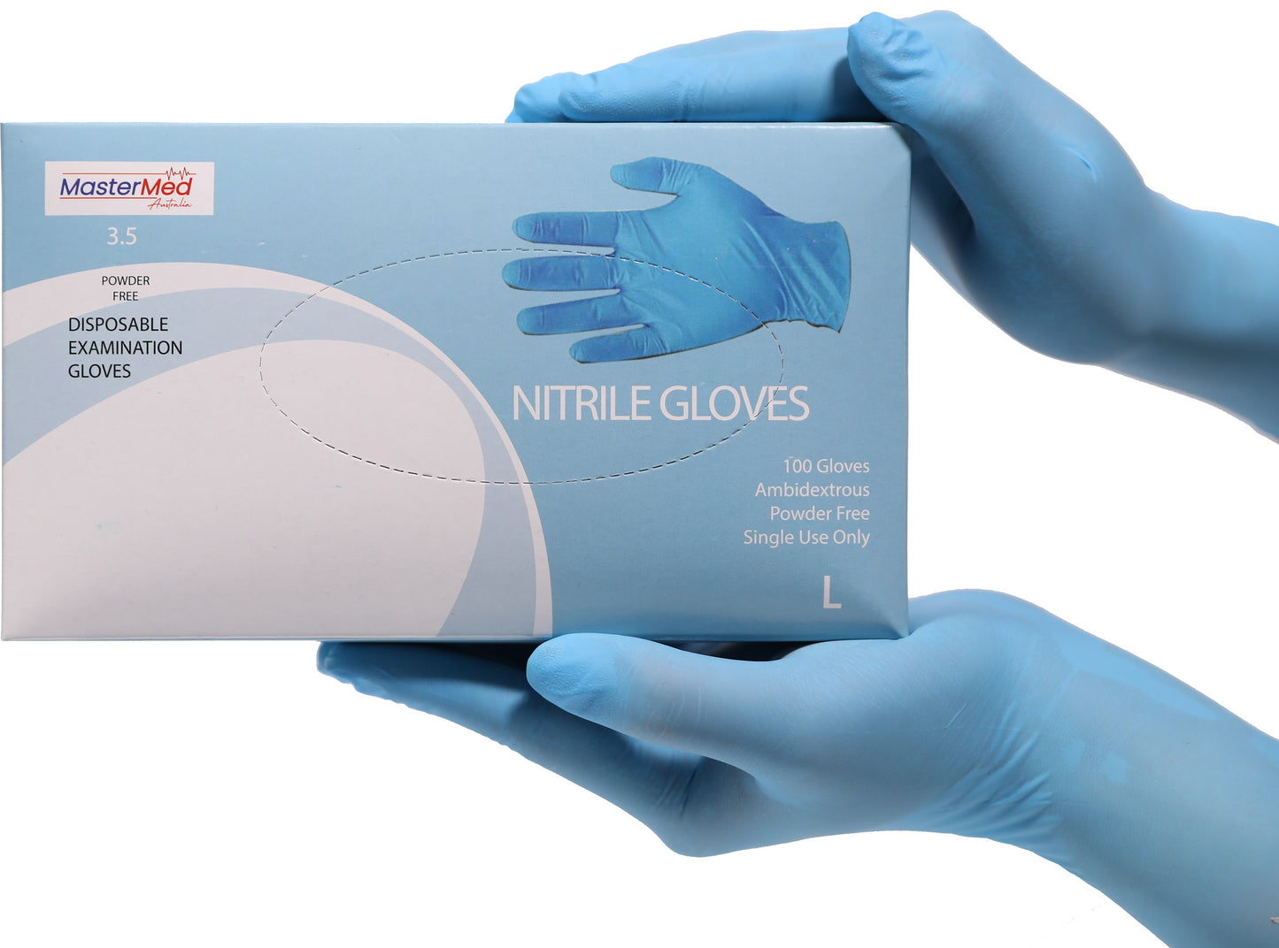 Mastermed Deluxe Blue Nitrile Gloves Tear Resistant Powder Free 3.5g