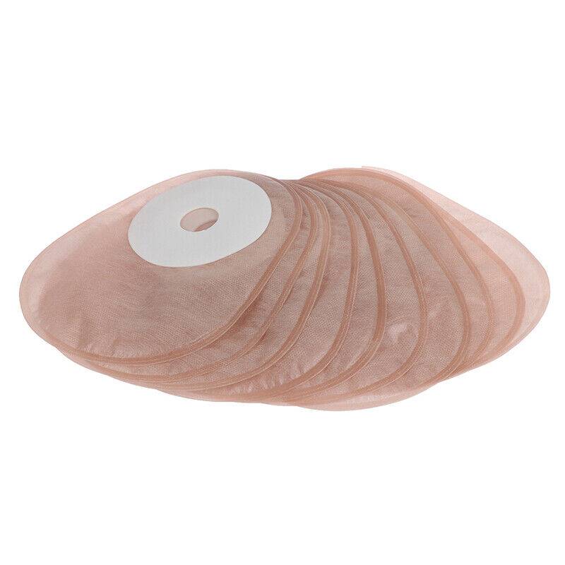 Set of 10 disposable one-piece colostomy bags by Hlpmedical, drainable ostomy pouches with secure closure.