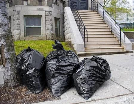 Hlpmedical 82L Thinkpac Tough Roll Bin Liners, 25-micron thick rubbish bags, shown in a roll with multiple liners ready for use.