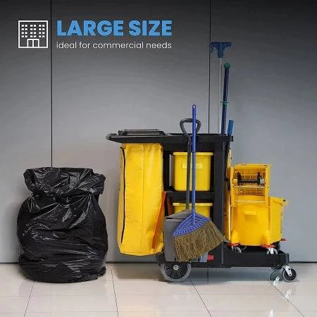 Heavy-duty 140L Thinkpac gusseted bin liners by Hlpmedical, 32 micron thick rubbish bags, 150-pack for waste disposal.