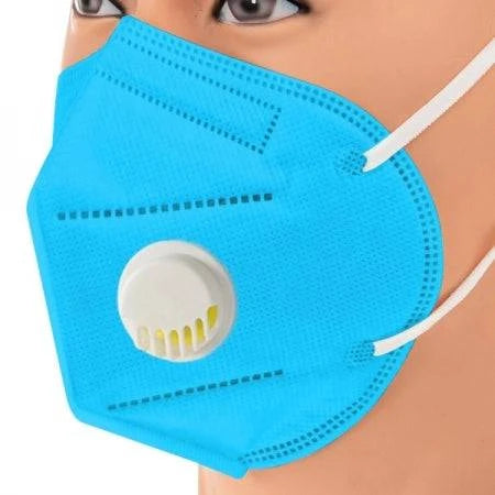 Box of 20 HLP Medical Supplies Eagle AG3200V P2 face masks with breathing valves, flat fold, and individually wrapped for safety.
