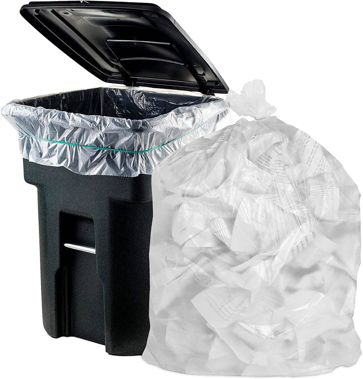 Hlpmedical 120L Clear LDPE bin liners, heavy-duty rubbish bags, 32 micron thickness, packed in a set of 200.
