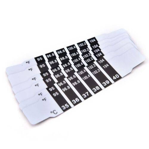Hlpmedical forehead fever thermometer strips for baby, child, and adult body temperature testing, 20 tests in a pack.