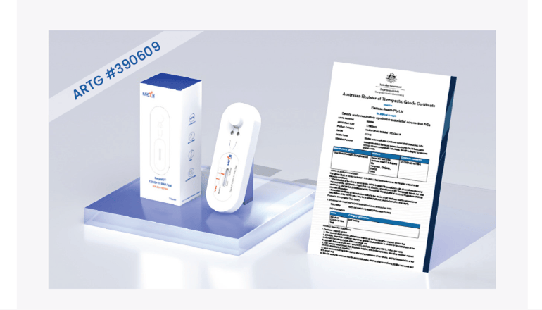 EasyNAT Covid-19 RNA self-test kit by Hlpmedical, showing the PCR testing components and packaging for home health care.