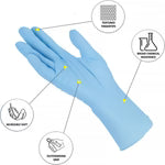 Pair of Hlpmedical Proval Supersoft Nitrile Exam Disposable Gloves, 1000 pack, showing the textured blue nitrile material.