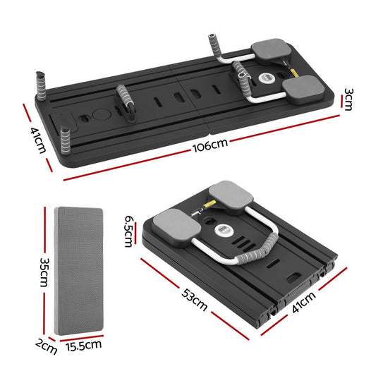 Foldable Everfit Pilates Board by Hlpmedical, black multi-functional exercise trainer for yoga and Pilates workouts.