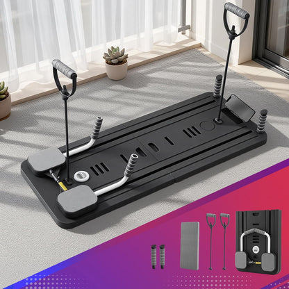 Foldable Everfit Pilates Board by Hlpmedical, black multi-functional reformer for yoga and Pilates workouts, displayed on a clean background.