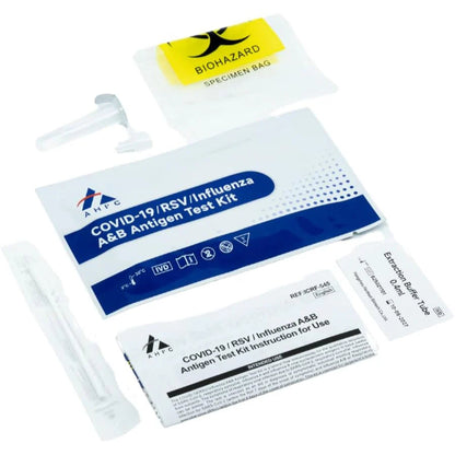 Hlpmedical AHPC Fanttest 4-in-1 rapid antigen test kit for RSV, COVID-19, Influenza A&B, with nasal swabs, 400 tests.