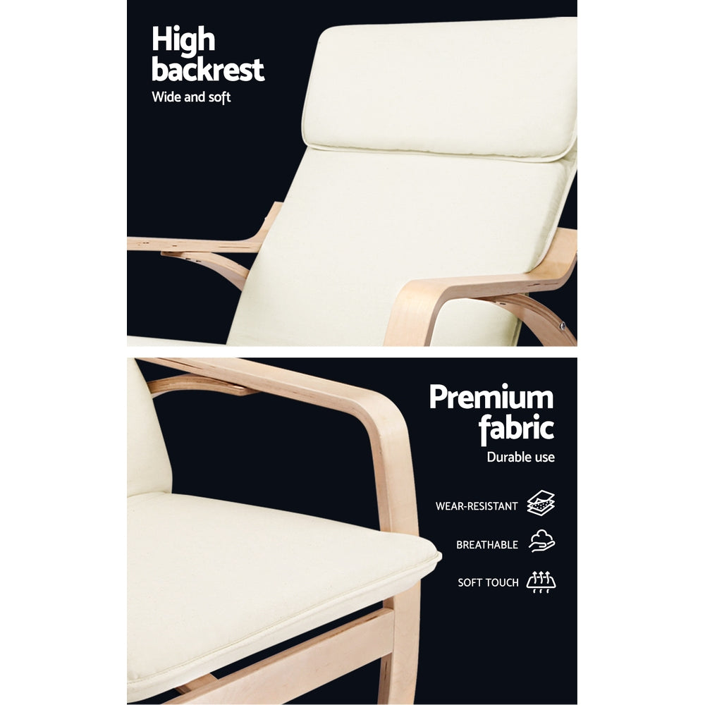 Hlpmedical Artiss rocking armchair with a bentwood design, featuring a comfortable, modern nursing recliner in a stylish setting