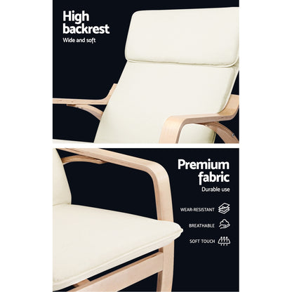Hlpmedical Artiss rocking armchair with a bentwood design, featuring a comfortable, modern nursing recliner in a stylish setting