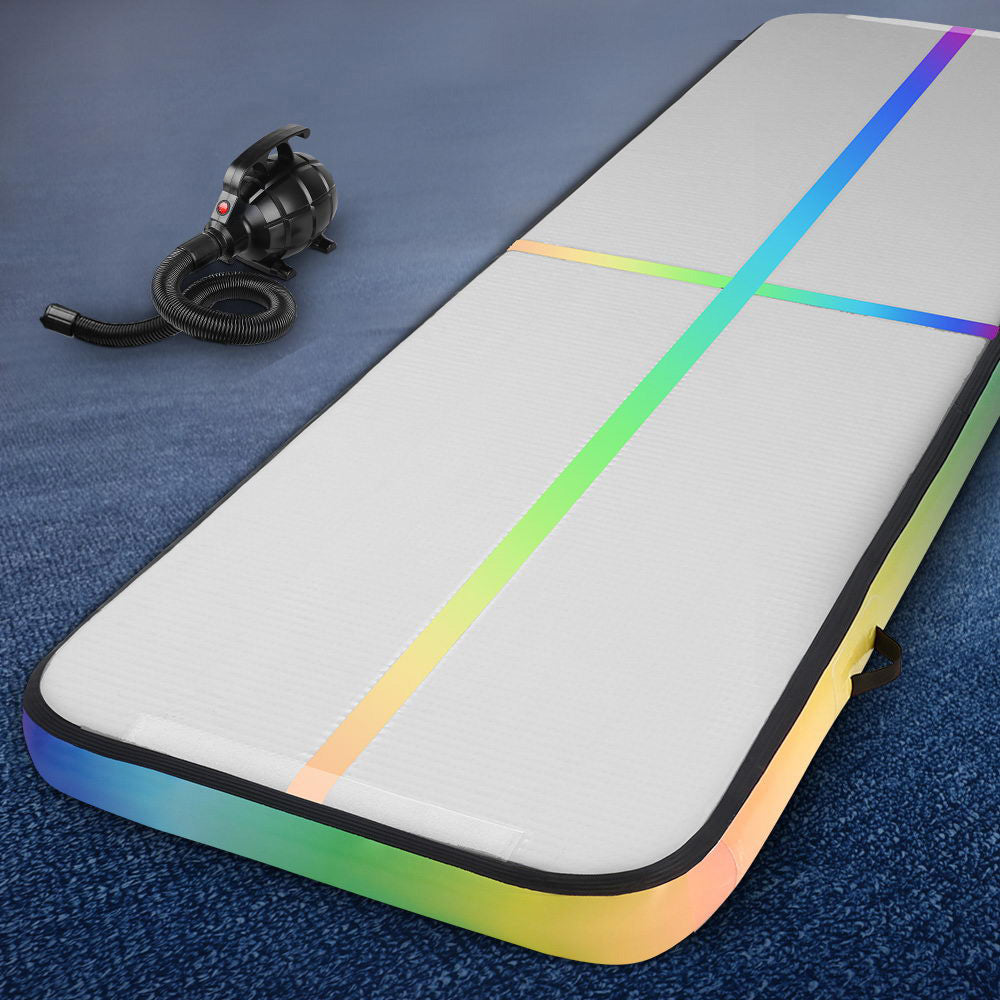 Everfit 3M inflatable gymnastics air track mat with pump, ideal for tumbling and gymnastics exercises, from Hlpmedical.