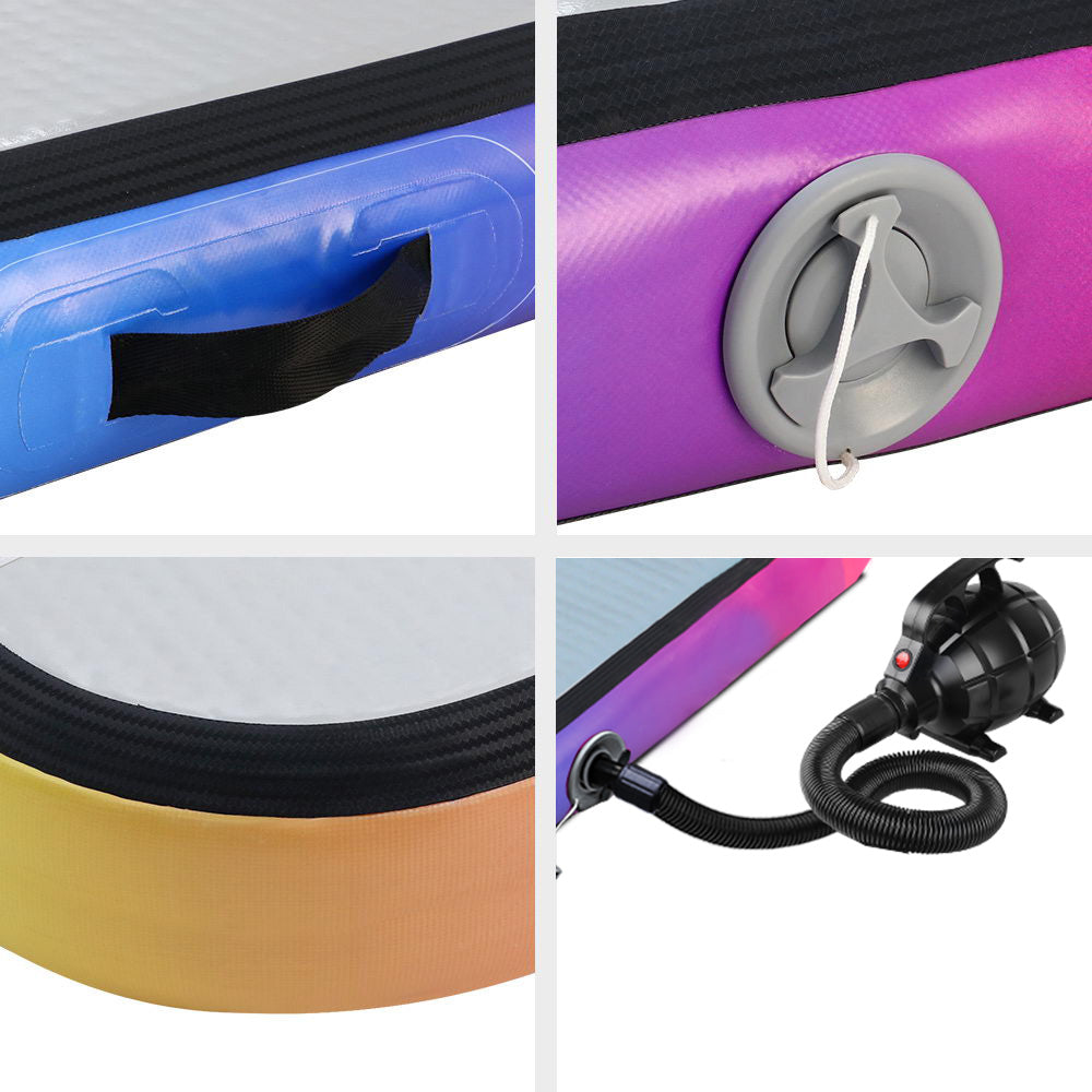Everfit 3M air track gymnastics tumbling mat with pump, inflatable exercise mat for gymnastics and fitness training.