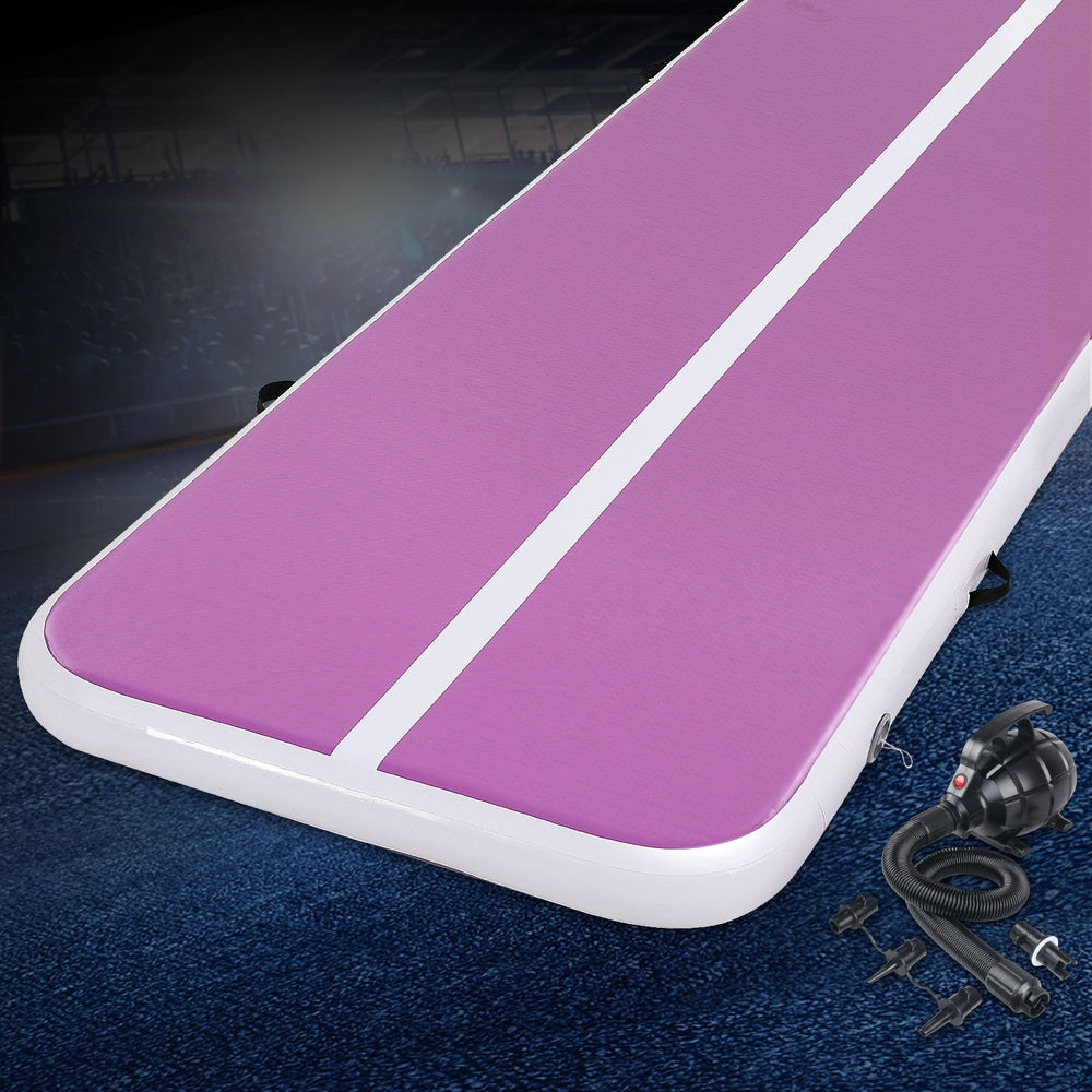 Everfit 3M purple air track gymnastics tumbling exercise yoga mat with pump, inflatable sports and fitness equipment by Hlpmedical