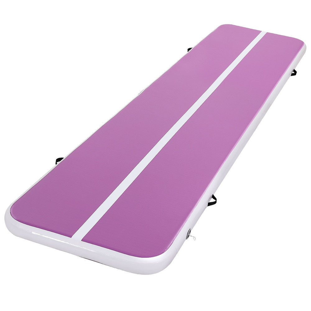 Purple Everfit 4M air track gymnastics tumbling exercise yoga mat with pump, inflatable sports and fitness equipment by Hlpmedical.