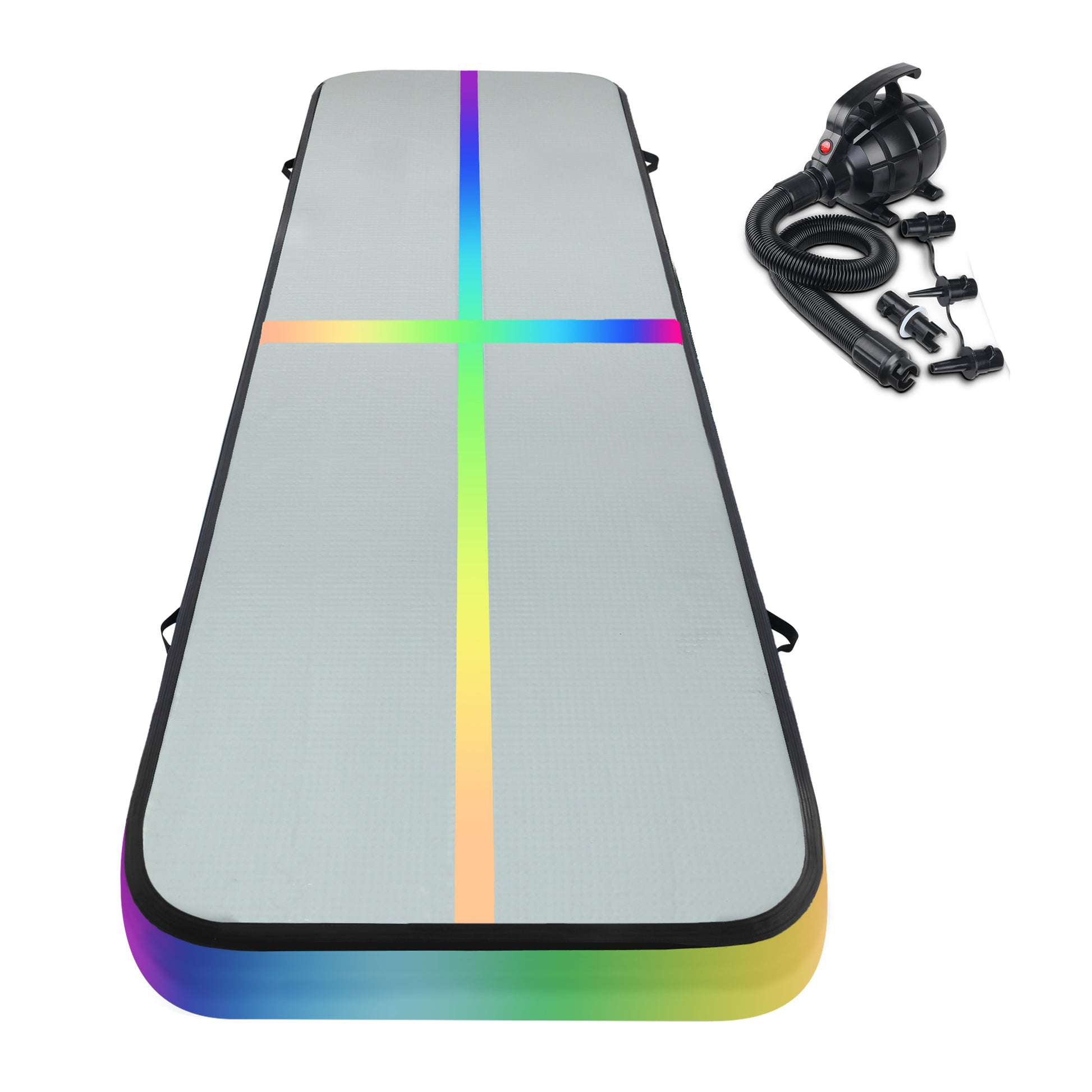 Everfit 4M inflatable gymnastics air track mat with pump, colored exercise mat for gymnastics and tumbling workouts by Hlpmedical