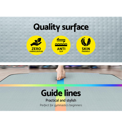 Everfit 5X1M inflatable air track tumbling mat by Hlpmedical for gymnastics and yoga exercises in sports and fitness settings.