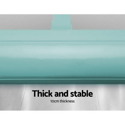 Everfit GoFun 5X1M inflatable air track mat in green for gymnastics and tumbling, designed for home gym exercise and training.
