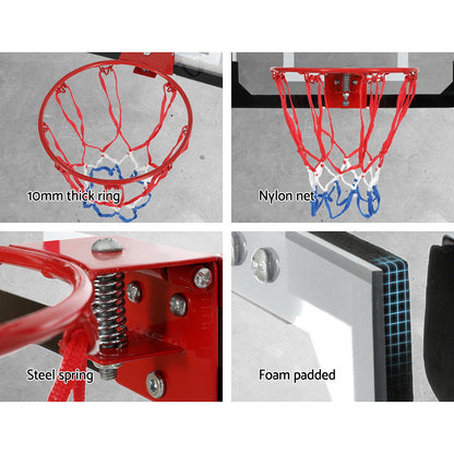 Black 23-inch mini basketball hoop backboard by Hlpmedical mounted on door, designed for kids' basketball play.