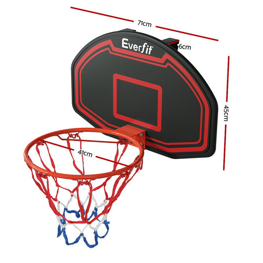 Hlpmedical Everfit 38-inch basketball hoop backboard with door mount, ring, and net for kids' basketball sports activity