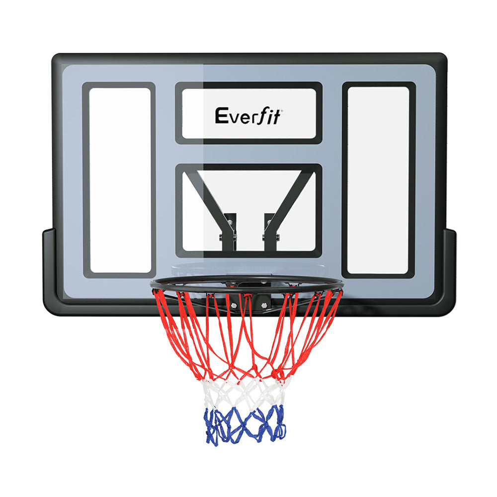Hlpmedical Everfit 45-inch basketball hoop backboard wall mounted with ring and net, designed for indoor basketball play.