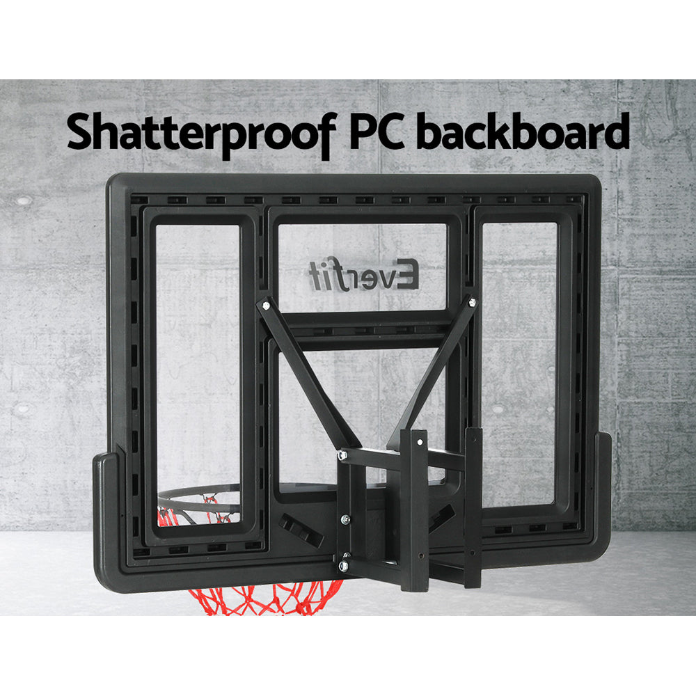 Wall-mounted Everfit 45-inch basketball hoop backboard with ring and net for indoor sports, by Hlpmedical.