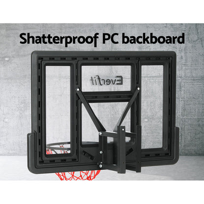 Wall-mounted Everfit 45-inch basketball hoop backboard with ring and net for indoor sports, by Hlpmedical.