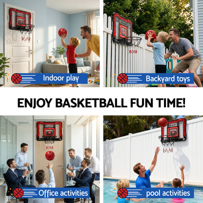 Everfit mini basketball hoop over door with LED scoreboard, suitable for kids, 40x30cm, indoor sports accessory by Hlpmedical