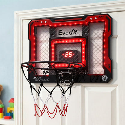 Everfit mini basketball hoop over door with LED scoreboard, suitable for kids, 40x30cm, Hlpmedical sports and fitness accessory