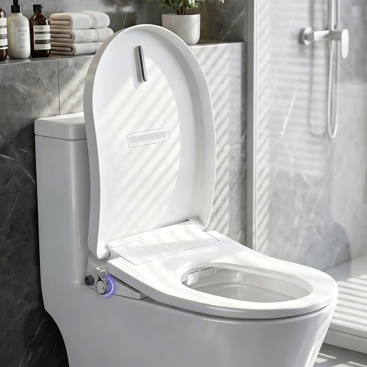 Cefito Electric Bidet Toilet Seat Washing Without Power Heated D-Shape Air Dryer