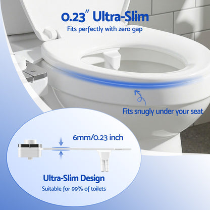 Hlpmedical Cefito non-electric slim bidet attachment with dual nozzles, adjustable water pressure, and cold water wash for toilet.