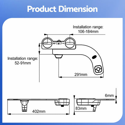 Hlpmedical Cefito ultra-slim bidet attachment with self-cleaning dual nozzles, adjustable cold water pressure for toilet hygiene.