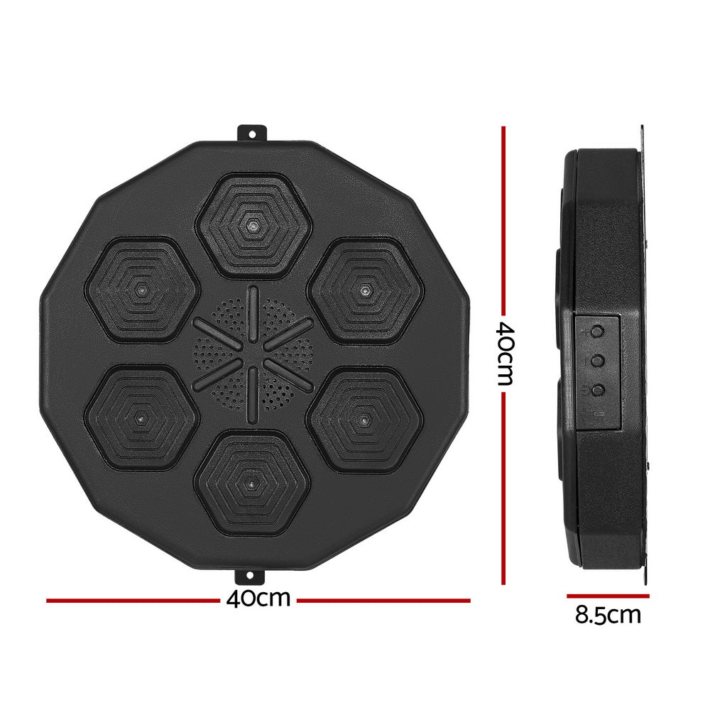 Hlpmedical Everfit Music Boxing Machine with Bluetooth, USB charging, black design, used for home gym boxing and martial arts workouts.