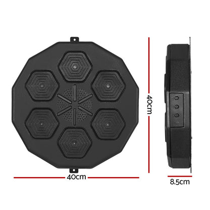 Hlpmedical Everfit Music Boxing Machine with Bluetooth, USB charging, black design, used for home gym boxing and martial arts workouts.