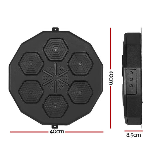 Hlpmedical Everfit Music Boxing Machine with Bluetooth, USB charging, black design, used for home gym boxing and martial arts workouts.