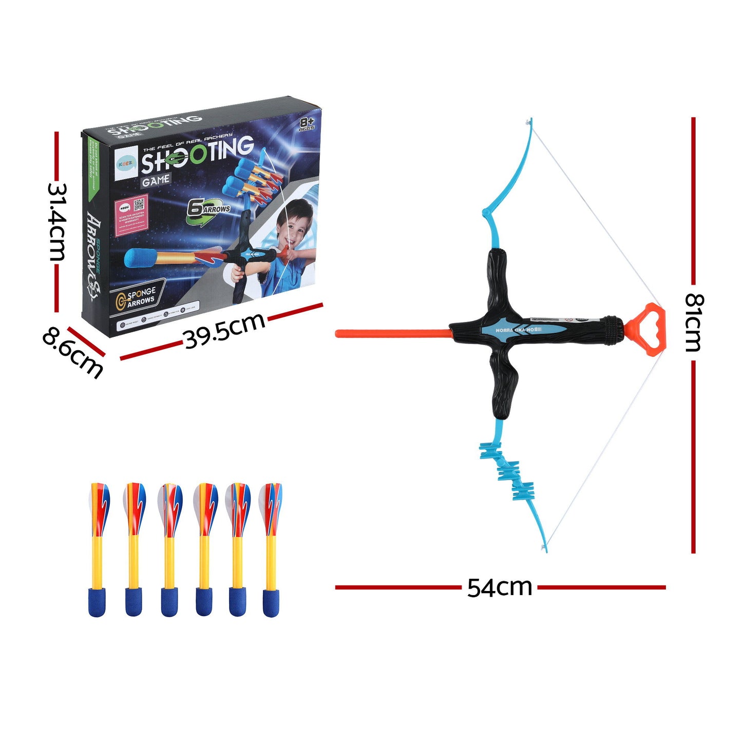 Keezi kids bow and arrow set with six arrows, outdoor archery toy for children, suitable for active outdoor play and gifts