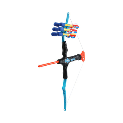 Keezi kids bow and arrow set with six blue arrows, outdoor sport archery toy for children, suitable for active outdoor play.