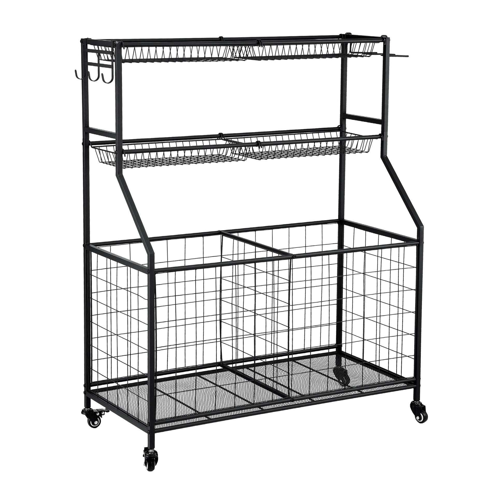 Everfit sports equipment organizer with wheels, black storage cabinet for garage gym, multi-sport use, Hlpmedical brand