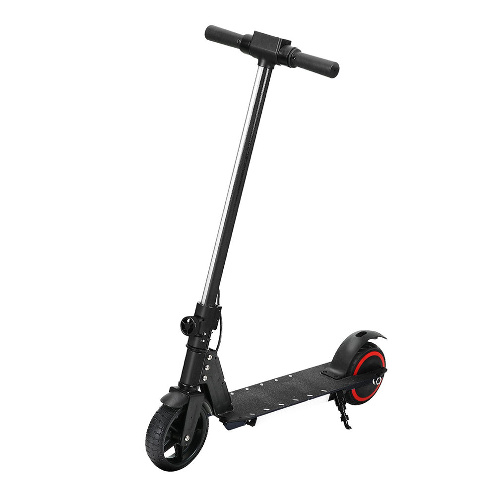 Black Hlpmedical electric scooter with LED lights, foldable design, 130W motor, suitable for commuting, shown in a close-up view.