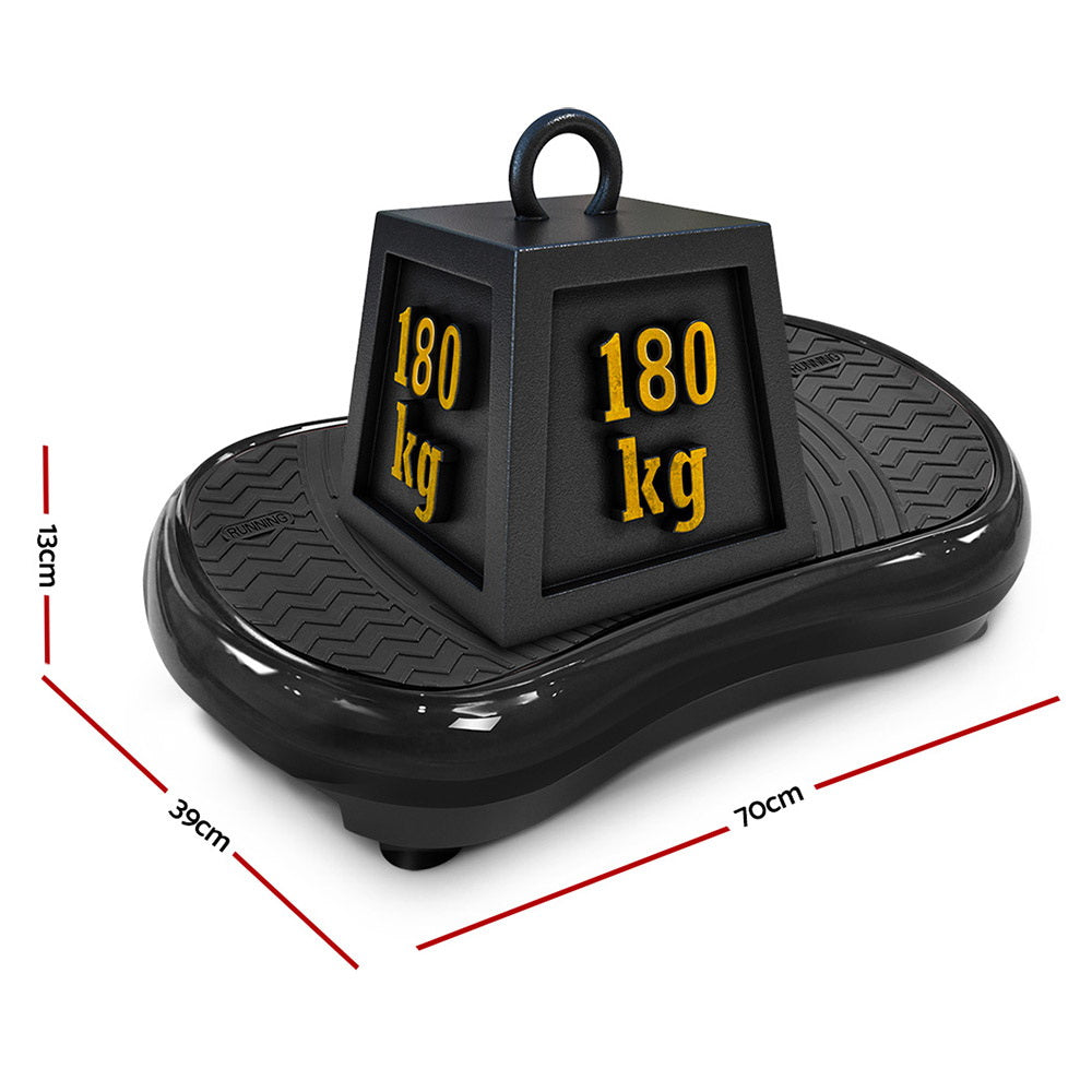 Everfit vibration machine platform in black with resistance rope for home fitness, part of Hlpmedical's exercise and gym equipment.